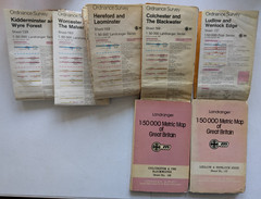 Bundle 5 ex Library Ordnance Survey Laminated Maps 1:50000 137 138 149 150 168