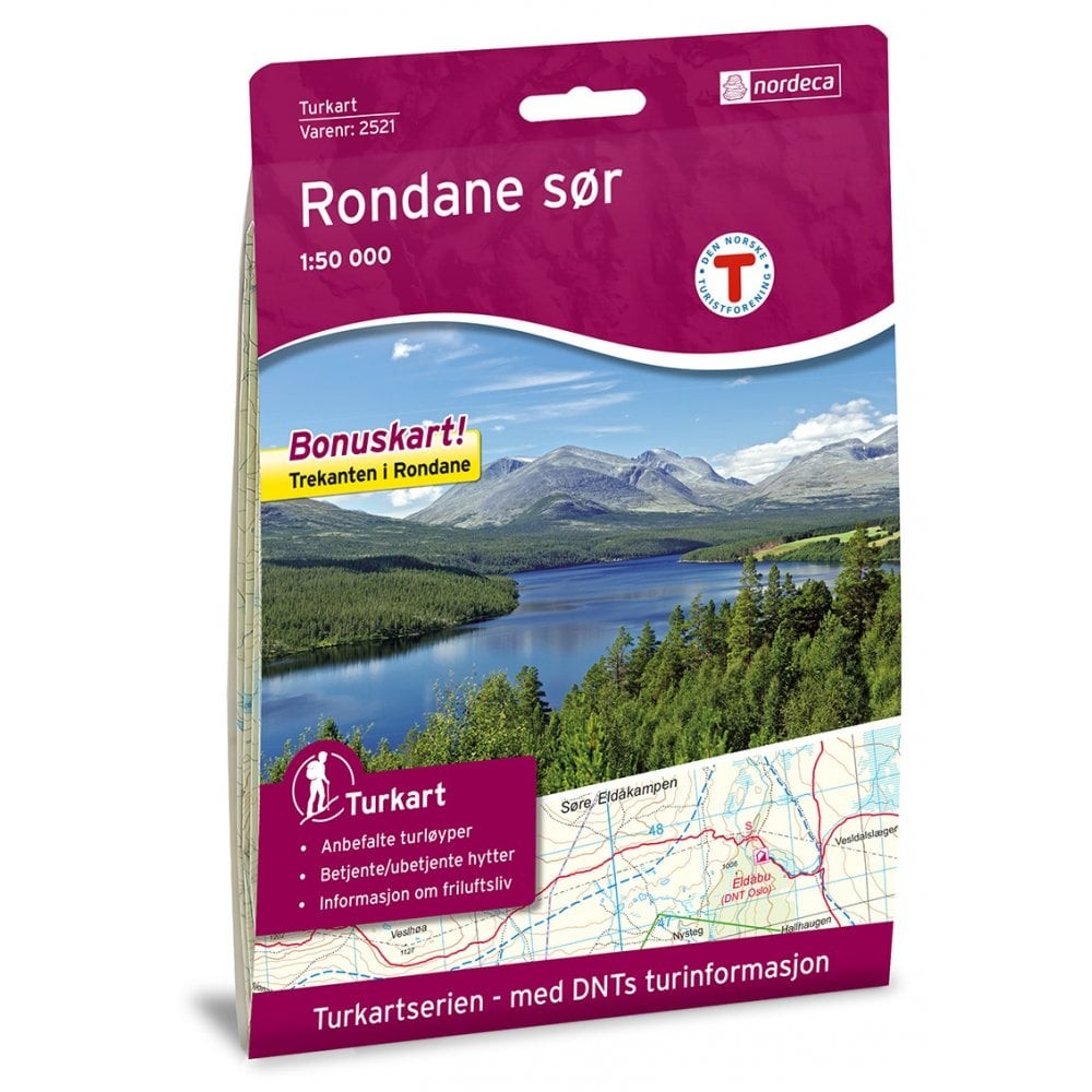 Norway Rondane South Nordeca map 2521 walking hiking ski-trail 1:50K