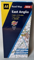 The AA 1:200,000 Road Map – Britain Series 4 – East Anglia – 2002