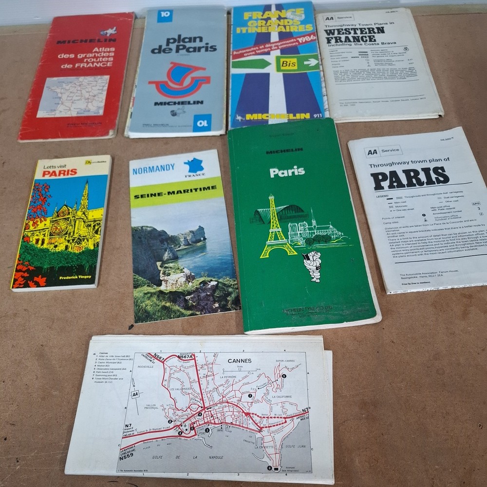 Vintage Michelin/AA Road Maps/Guides France Joblot Lot 2