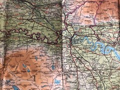 Vintage Bartholomews ‘Half-inch’ maps 1940s 1950s mid-century hand-drawn retro