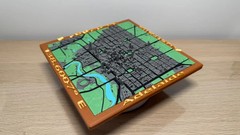 Full 6 Colour 3D Printed Map of Adelaide Parkland Zoo Oval Botanic Garden