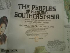 National Geographic The Peoples Of Mainland Southeast Asia Map Vintage 1971