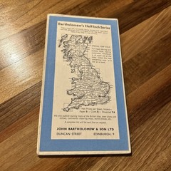 NEW FOREST Bartholomew Revised Contoured Half Inch Map No 5 Paper 1955 Solent