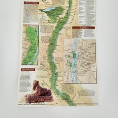 Vintage NAT GEO Egypt’s Nile Valley Map 1995