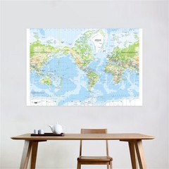 24*36in The World Wall Map Hanging Poster Home Office BS9