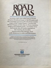 The North American ROAD ATLAS United States,Canada, Mexico By Gousha Check Chart