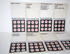 Vintage 1966s -1970’s Mobil Pocket Road Maps – 8 Maps