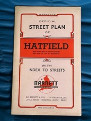 Vintage Barnett, Hatfield Area Street Plan with Index, 1970’s