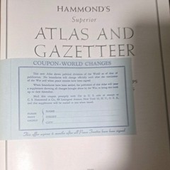 Hammond’s Superior Atlas and Gazetteer of the World 1945 Edition Vintage