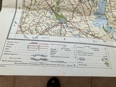 VINTAGE 1939 LINEN BACKED ORDNANCE SURVEY NORTHERN IRELAND MAP MID ANTRIM