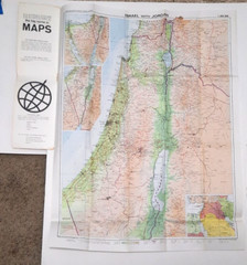 Israel with Jordan 1973 Bartholomew World Travel Map Sheet map, folded Book