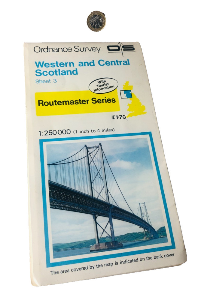 Map Western and Central Scotland Ordnance Survey Vintage ra