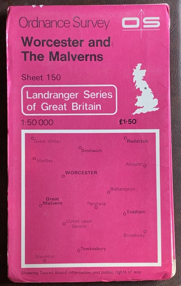 OS Ordnance Survey Landranger Map 1978, Sheet 150 – WORCESTER & THE MALVERNS