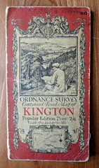 Ordnance Survey Cloth Map Kington Sheet 80 One Inch 1920 Pembridge Wookey