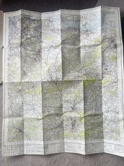 Ordnance Survey Vintage Cloth Map 1952 50s London SE Greenwich Free Post UK