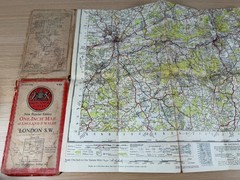 New Popular Edition 1″ London S.W and S.E 170 171 Ordinance Survey Maps c.1940s