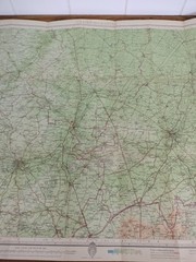Vintage Bartholomews Revised Half Inch Contoured Maps Cambridge Sheet 20 Cloth.