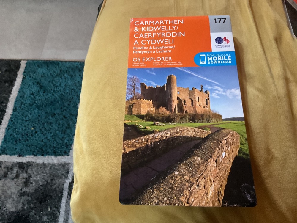 Carmarthen and Kidwelly 177 Explorer Map Ordnance Survey With Digital Download