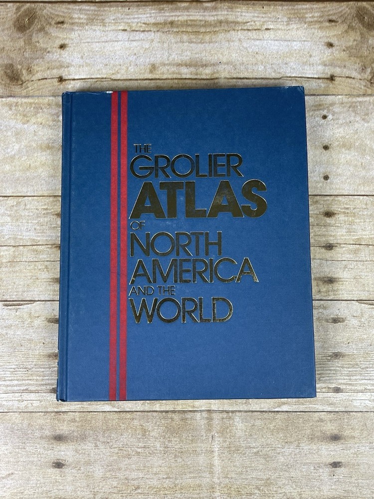 VTG The Grolier Atlas Of North America And The World 1986 Willett Hardcover