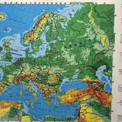 17″ x 22″ Rand McNally Markable Map of Europe and Outline Two-Sided Pre-owned