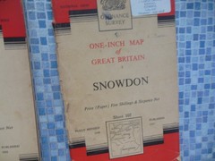 6x 1950’s Ordnance Survey One Inch Maps Wales Snowdon Brecon Cardiff Denbigh