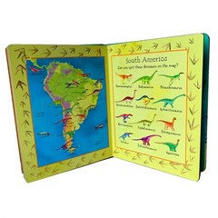 Usborne Dinosaur Jigsaw Puzzle Book Atlas Continents with Discovered Dinosaurs