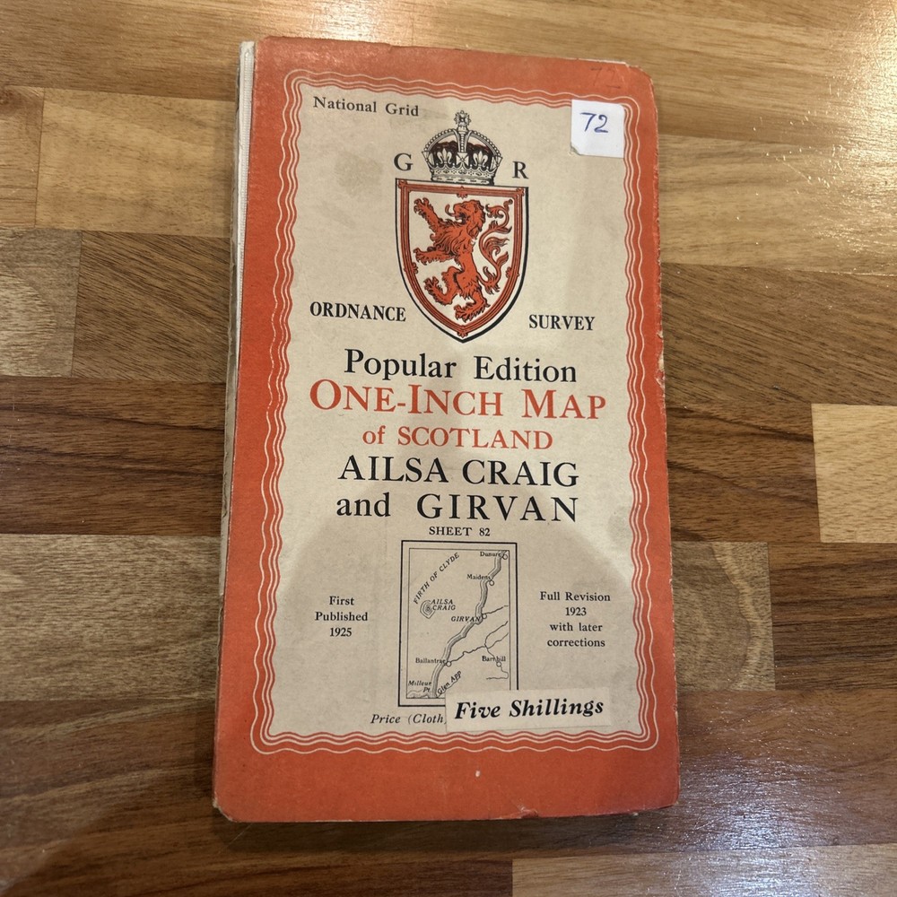 AILSA CRAIG & GIRVAN Scotland Ordnance Survey 1 In Sh 82 Popular Ed 1925 CLOTH
