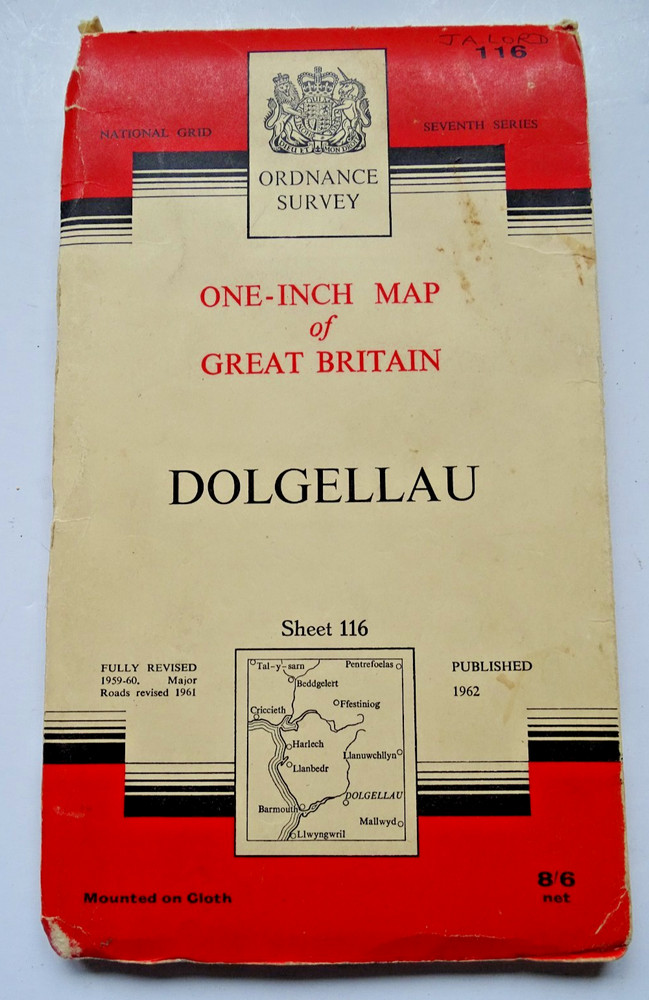 Ordnance Survey Map – Seventh Series – Dolgellau – No 116 – Cloth – 1962