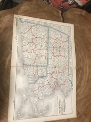 1895 Peoples Family Atlas Map Of New England States Massachusetts Maine Rhode