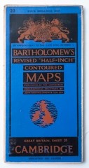 Bartholomews Half Inch Contoured Map Sheet 20 Cambridgeshire 1946 Cartography