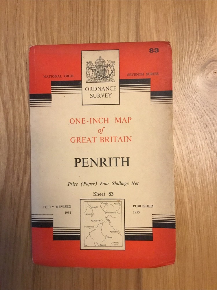 1955 Ordnance Survey One Inch Seventh Series Map Penrith (incl Appleby )