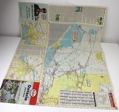 ESSO Road Map ONTARIO Canada 1952 Toronto Ottawa Colour Street Guide Montreal