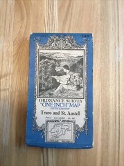 1939 Ordnance Survey One Inch Fifth Edition Cloth Map 143 Truro And St. Austell