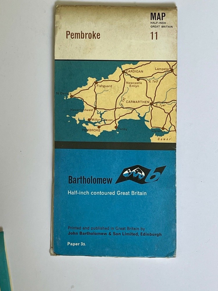 Bartholomew, Half Inch Paper Map, No: 11, Pembroke