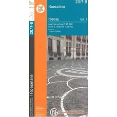 Belgium Roeselare IGN Topo map 20/7-8 hiking, walking, driving WW1 history 1:25K