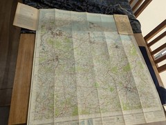 OS Ordnance Survey One Inch Paper Map, Chatham & Maidstone, Sheet 172, 1940
