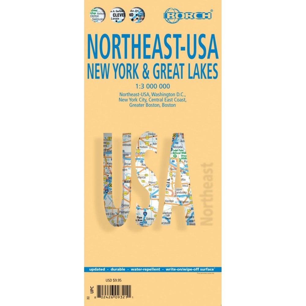 USA Northeast Road Map New York & Great Lakes driving, planning, street maps