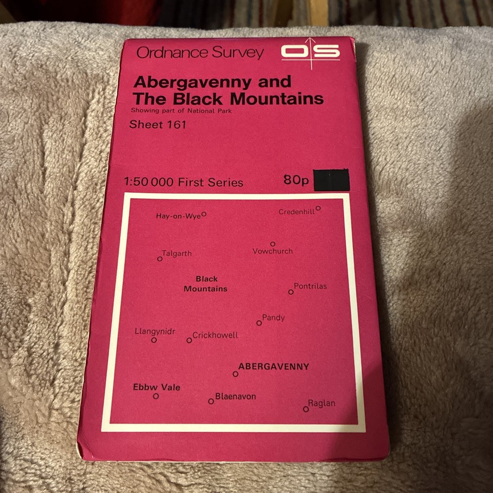1974 OS first series map sheet 161 Abergavenny & Black Mountains, National Park