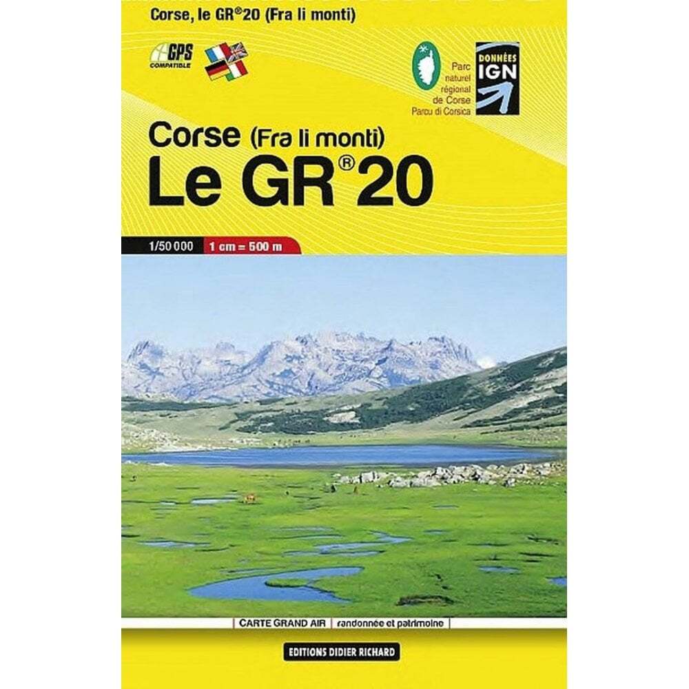 Corsica / Corse France Le GR20 Pocket Route Map – hiking walking holiday 1:50K
