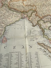 Vintage National Geographic Map Asia And Adjacent Regions March 1951