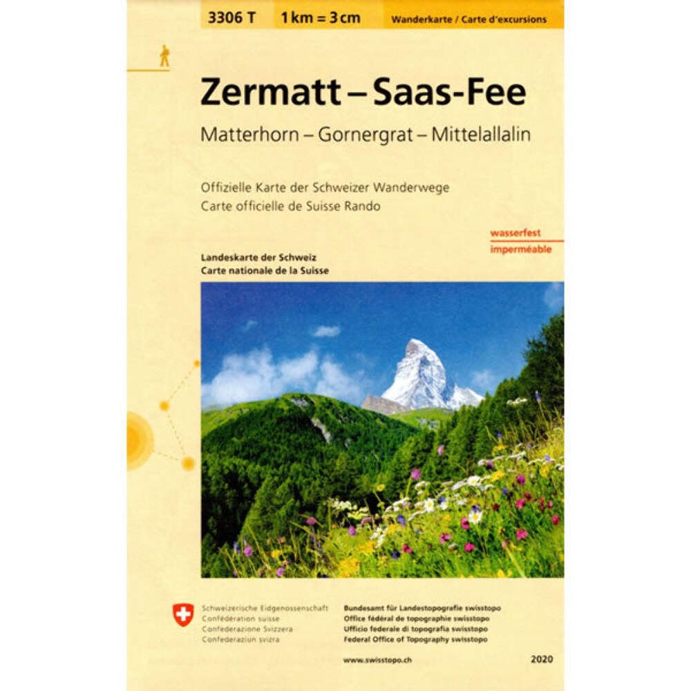 Zermatt-Saas Fee (Switzerland) Walking Map 3306T – 1:33,000 scale