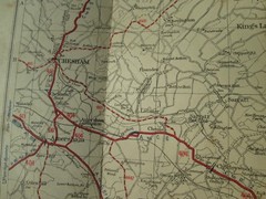 Bacon’s Motor Road Map England & Wales South Sheet & Arterial Roads & By-Passes