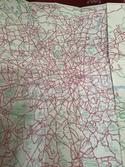 London Buses Fold Out Vintage Map & List Of Routes London Transport 1974
