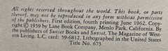A Sunset Discovery Book: Southern California 1st Edition, 4th Printing June 1962