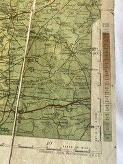 Vintage John Bartholomew Tourist & Cycling Map Mounted On Cloth Harrogate Dales