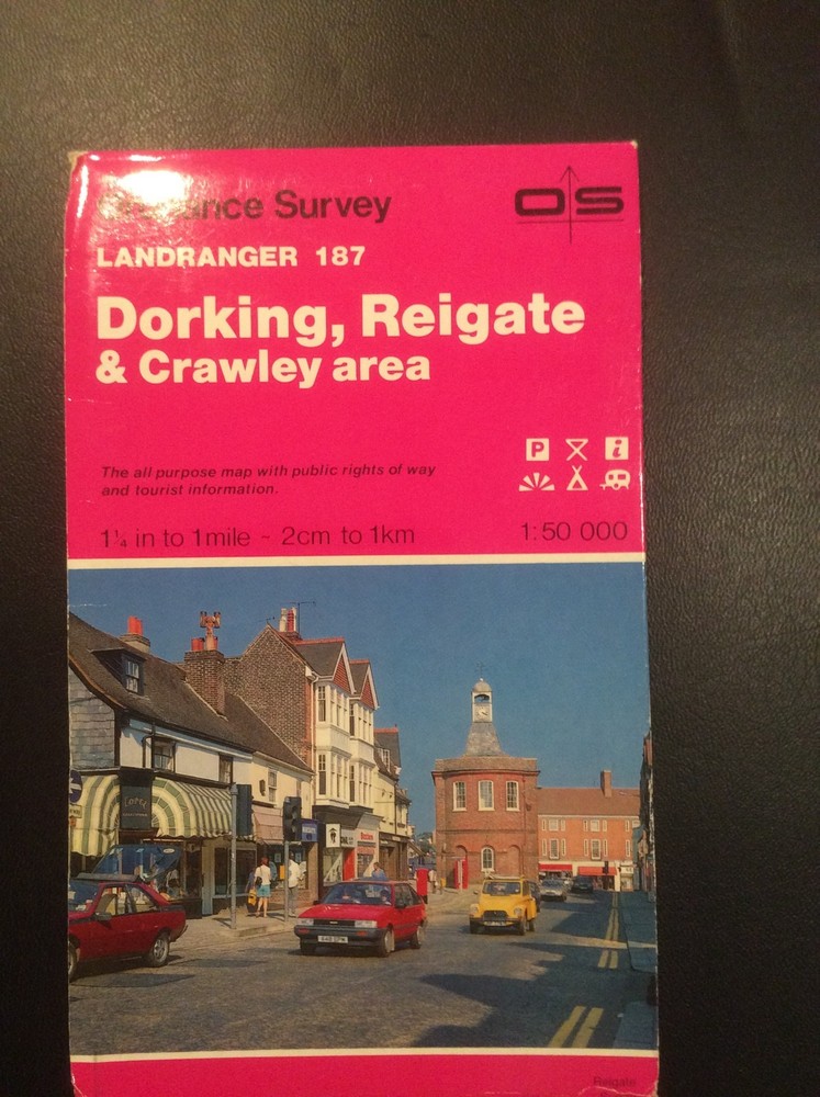 Ordnance Survey Map 187 Dorking Reigate