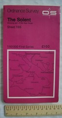 1974 OS first series map Sheet 196 The Solent showing part of the New Forest