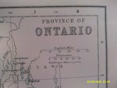 Antique Map. PROVINCE of ONTARIO. c1900. VG.