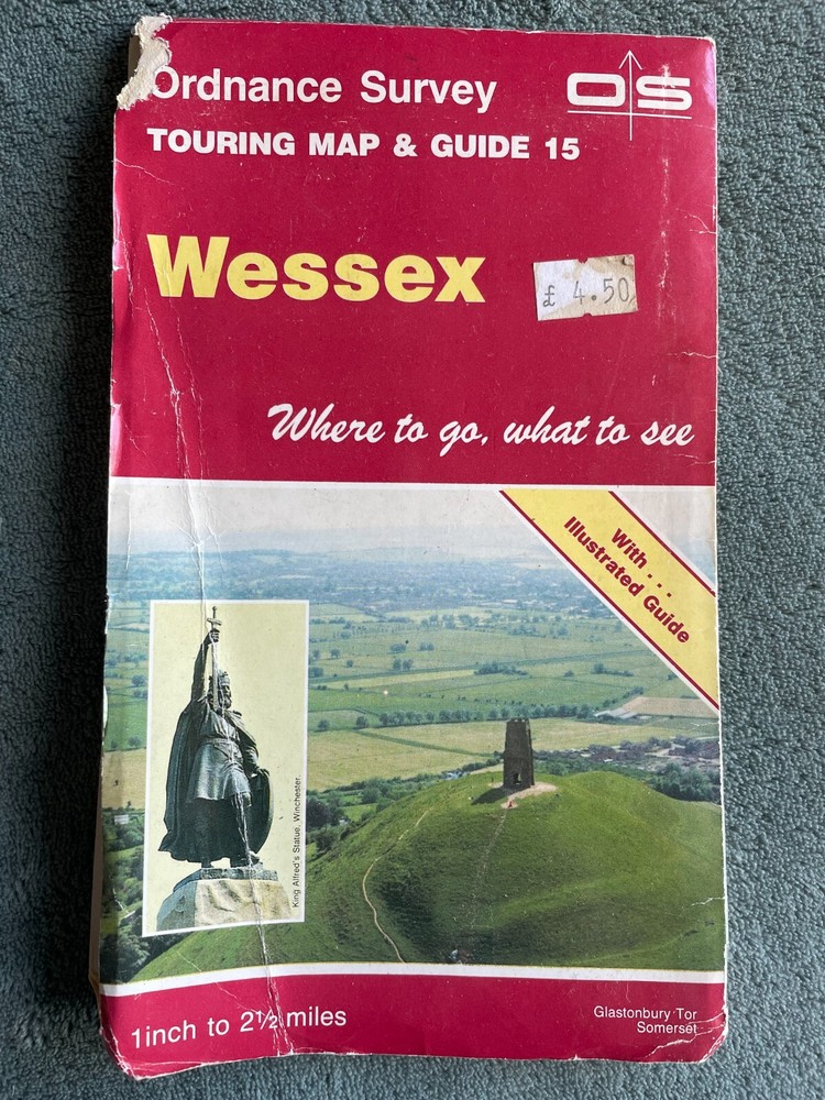 OS Ordnance Survey Sheet Map Touring Map & Guide Wessex 1990 One Inch / 2.5Miles